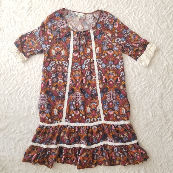 Matilda Jane Intermission Brown Floral Shift Dress Size Large - Picture 8 of 15
